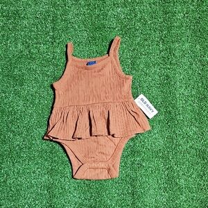 Old Navy Tan Baby Romper with Ruffles
